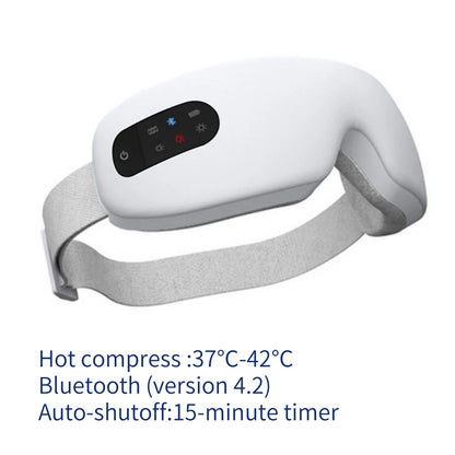 Masajeador ocular eléctrico Compresa caliente Alivio del estrés Calefacción Vibración Masaje Conectar música Relajación Cuidado ocular plegable Gafas inteligentes