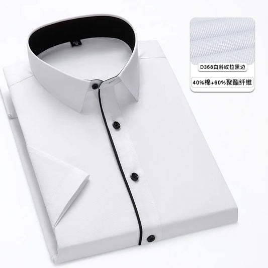 Men's new short-sleeved shirt 7XL8XL business casual non-ironing high quality plus-size spring and summer fashion cargo clothes