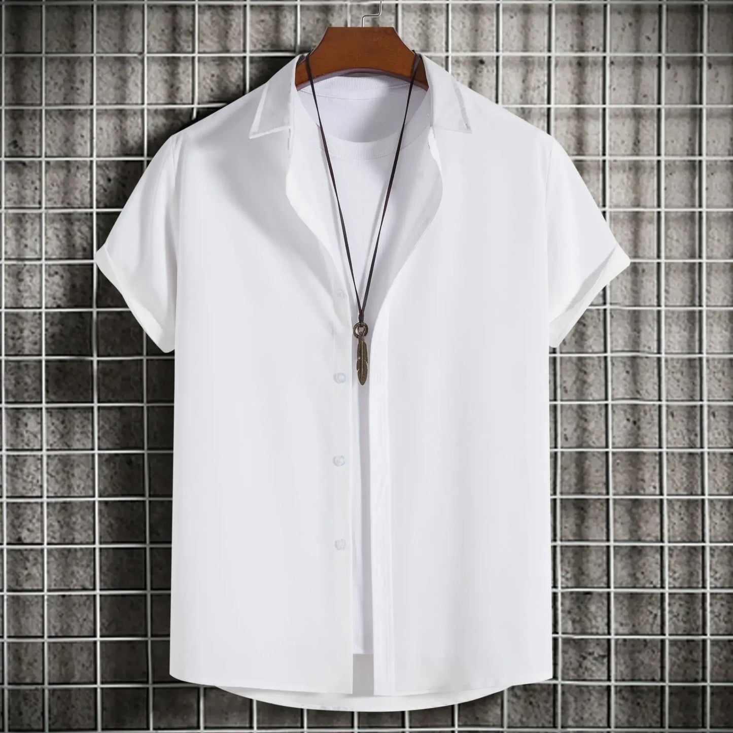 Nuevas camisas de manga corta para hombre, moda, lisas, informales, cárdigan con solapa, tops para hombre, blusa cómoda de un solo botón, camisas de playa de verano