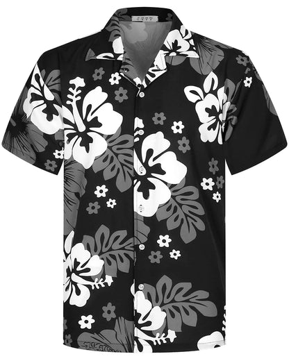 Camisas Hawaianas de Verano para Hombre, Manga Corta, Botones, Estampado de Árboles de Coco, Camisa Casual de Playa Aloha Tallas Grandes 6XL, Ropa para Hombre