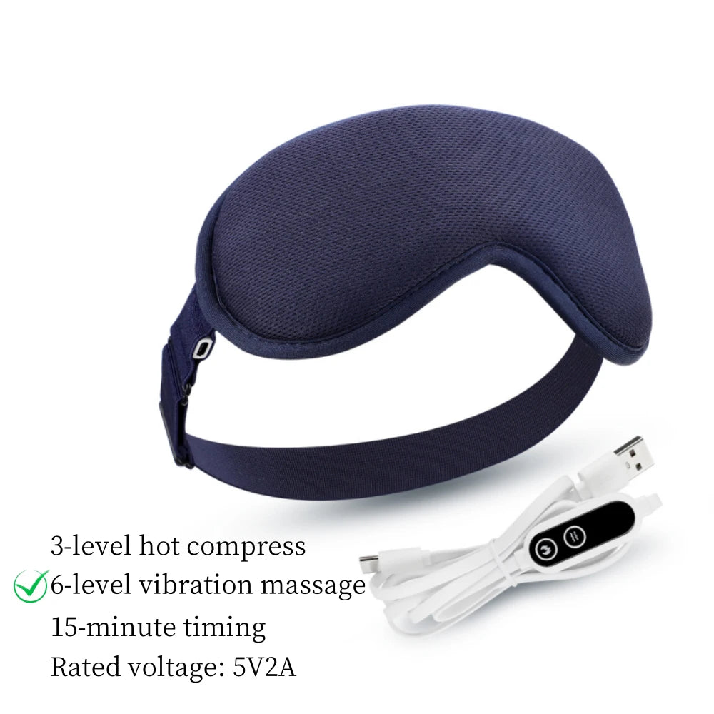Masajeador ocular eléctrico Compresa caliente Alivio del estrés Calefacción Vibración Masaje Conectar música Relajación Cuidado ocular plegable Gafas inteligentes
