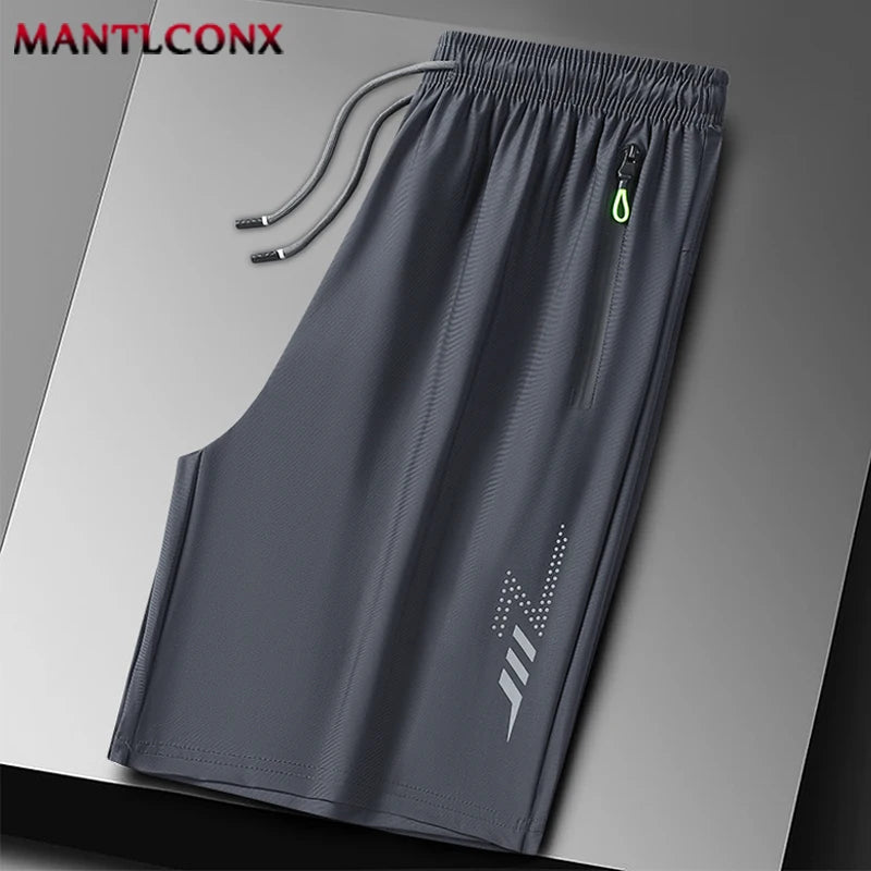 New Summer Casual Shorts Men Boardshorts Breathable Beach Shorts Elastic Jogging Running Sports Men's Short Pants Zipper Pockets
