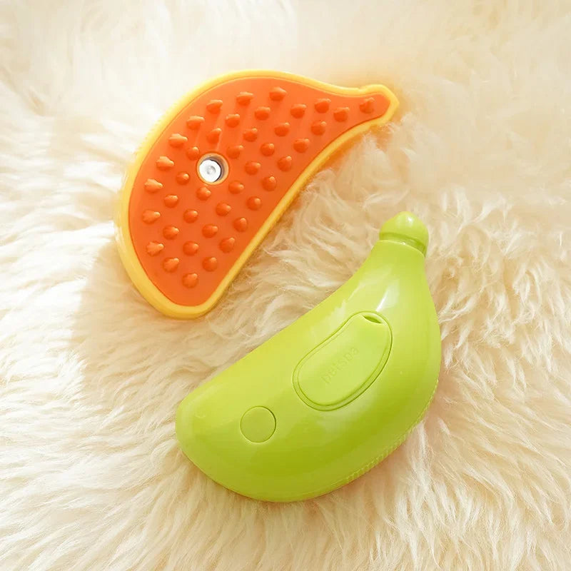 Cepillo de vapor giratorio para gatos y perros, peine eléctrico pulverizador para eliminar el pelo, cepillo de gato de silicona suave para masaje, peine de aseo, accesorios para mascotas