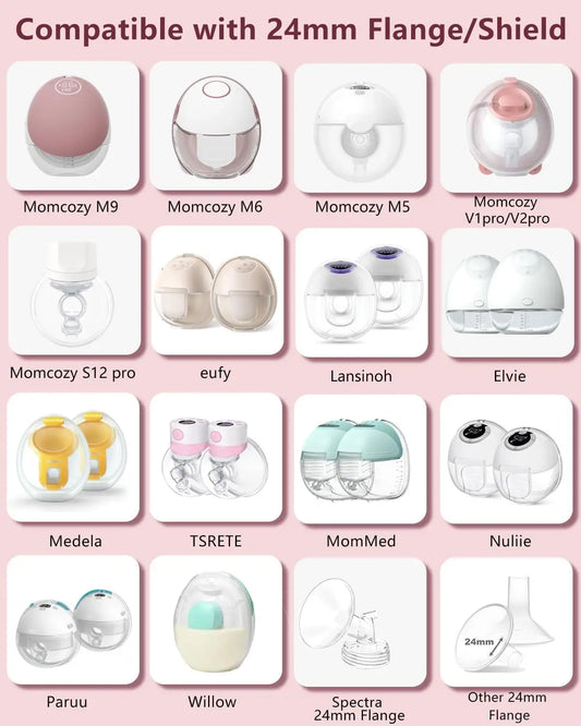 Kit de insertos de brida para extractores de leche Momcozy/Spectra S1/S2, Eufy/Medela/Elvie/Lansinoh/Paruu y extractores de leche portátiles