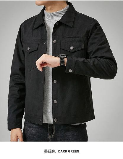 Chaqueta estilo británico de primavera y otoño para hombre, chaqueta informal de gamuza, moderna con botones, personalidad informal, ropa nueva para hombre.
