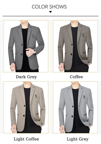 TFETTERS Brand 2025 Spring Business Blazer for Men Solid Autumn Casual Men's Jacket Blazer Fashion Single Breasted Suits Mens