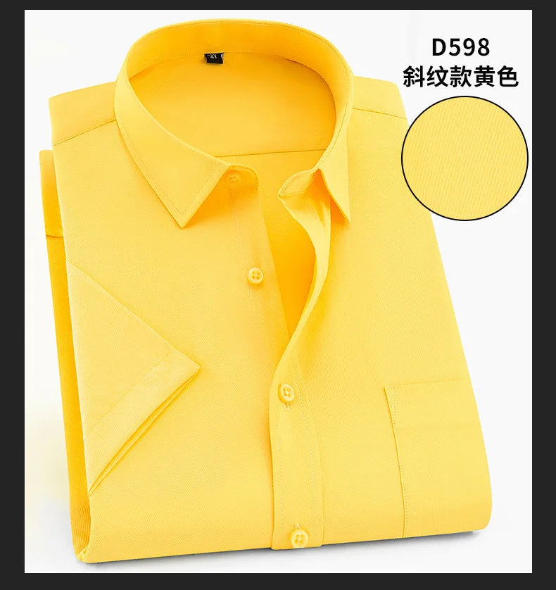 Nueva camisa de manga corta para hombre 7XL8XL de negocios casual sin planchado de alta calidad tallas grandes ropa de carga de moda de primavera y verano