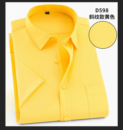 Nueva camisa de manga corta para hombre 7XL8XL de negocios casual sin planchado de alta calidad tallas grandes ropa de carga de moda de primavera y verano