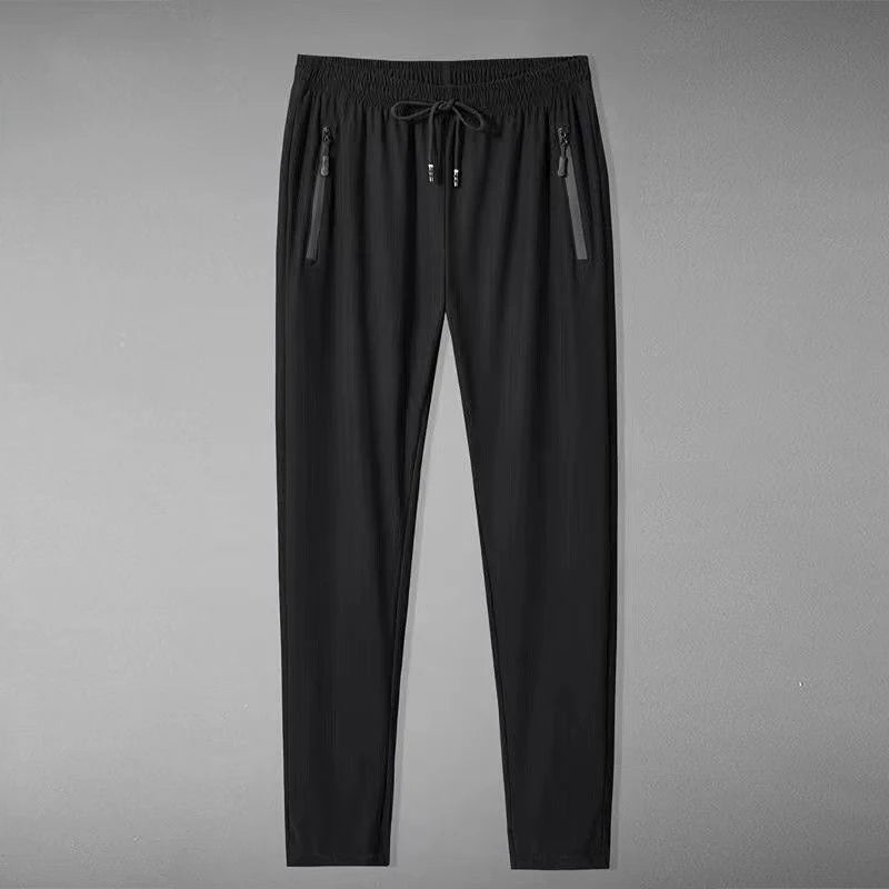 Summer Breathable Mesh Black Sweatpants Men Joggers Sportswear Baggy Trousers Male Casual Track Pants 7XL 8XL
