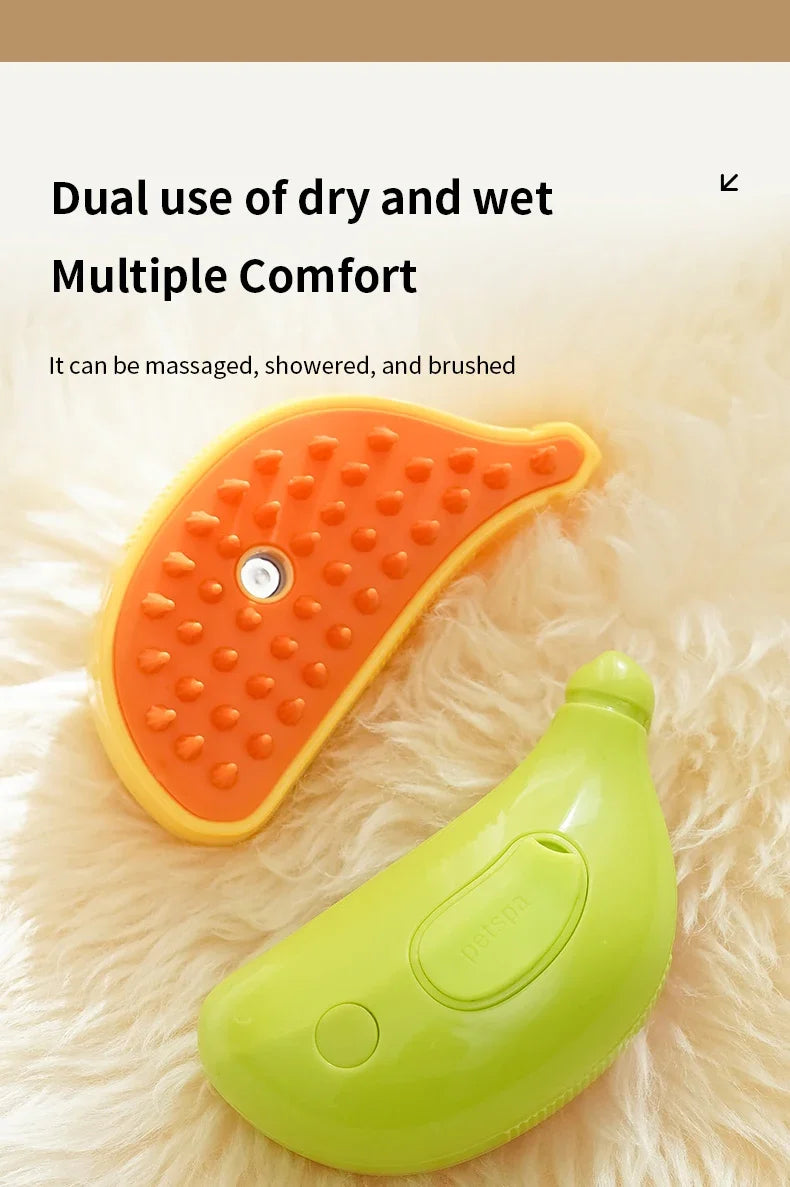 Cepillo de vapor giratorio para gatos y perros, peine eléctrico pulverizador para eliminar el pelo, cepillo de gato de silicona suave para masaje, peine de aseo, accesorios para mascotas