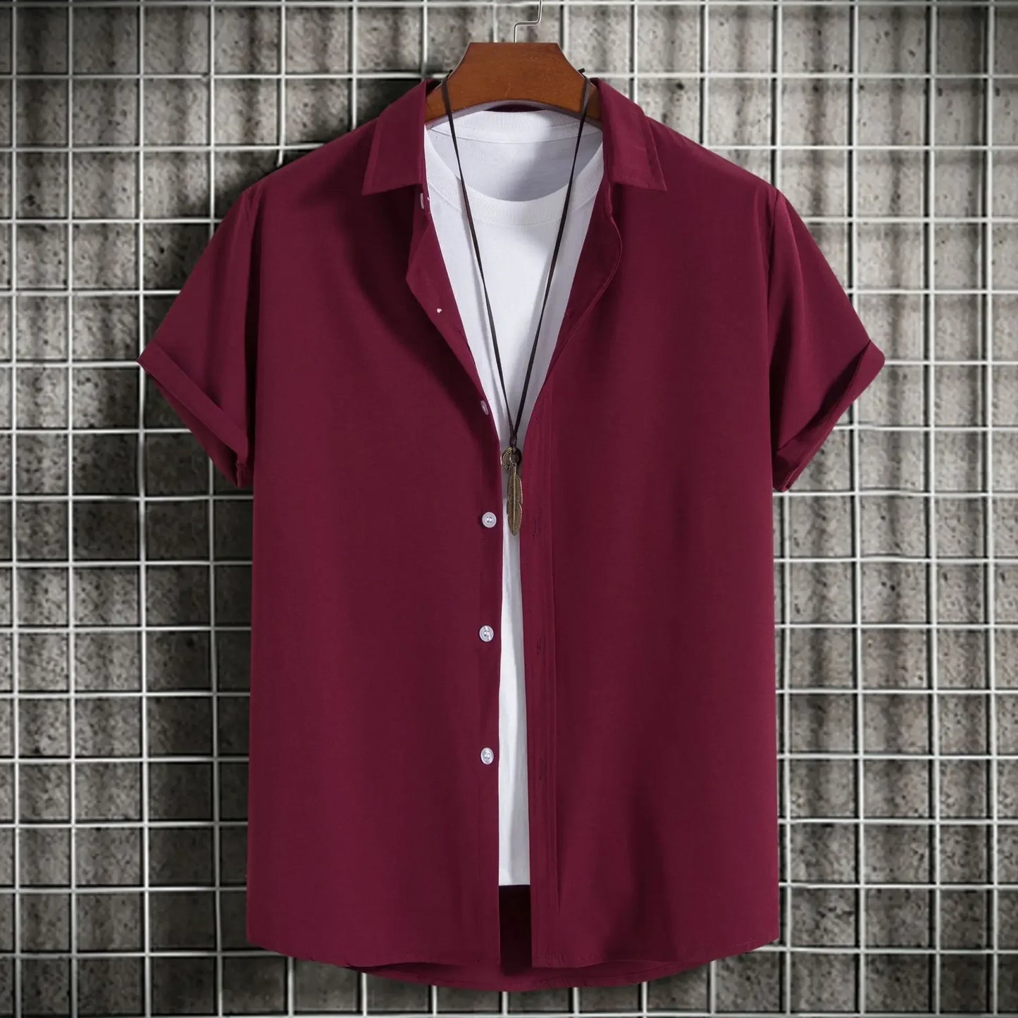 Nuevas camisas de manga corta para hombre, moda, lisas, informales, cárdigan con solapa, tops para hombre, blusa cómoda de un solo botón, camisas de playa de verano
