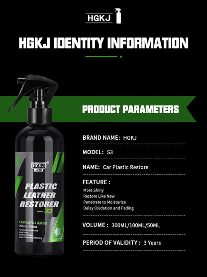 HGKJ S3 Renovador Líquido de Plástico y Cuero para Partes Interiores de Automóviles Restaurador Refrescante Limpiador en Espuma Pasta Restauradora para Coche