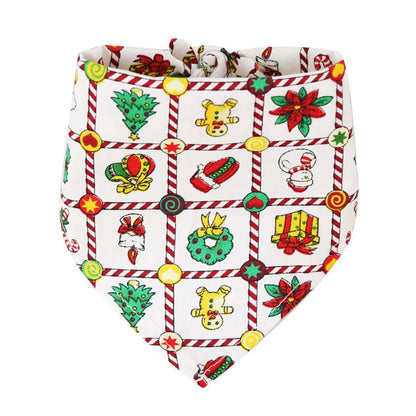 Christmas Dog Bandanas Christmas Tree and Santa Claus Dog Scarf for Boys and Girls Holiday Bandana for Cats Xmas Pet Accessories