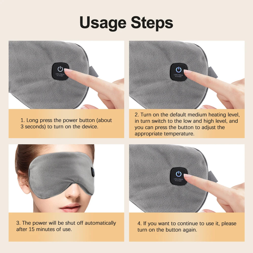 Masajeador ocular eléctrico Compresa caliente Alivio del estrés Calefacción Vibración Masaje Conectar música Relajación Cuidado ocular plegable Gafas inteligentes