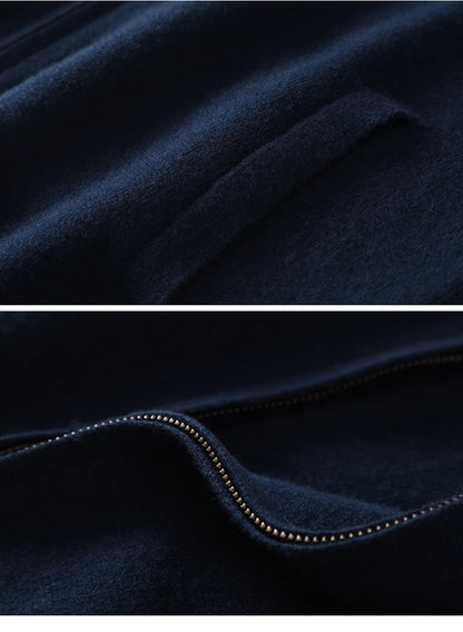 Suéter 100% Lana Merino para Hombre, Cuello Polo, Cierre de Cremallera, Cártigan de Negocios, Chaqueta de Cachemira, Tejido para Otoño Invierno