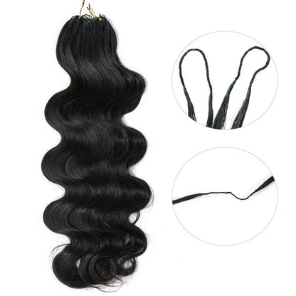 Honey Blonde Highlight Body Wave Crochet Human Hair Pre-Separated Invisble Miracle Knot Braids Feather Crochet Hair Extensions