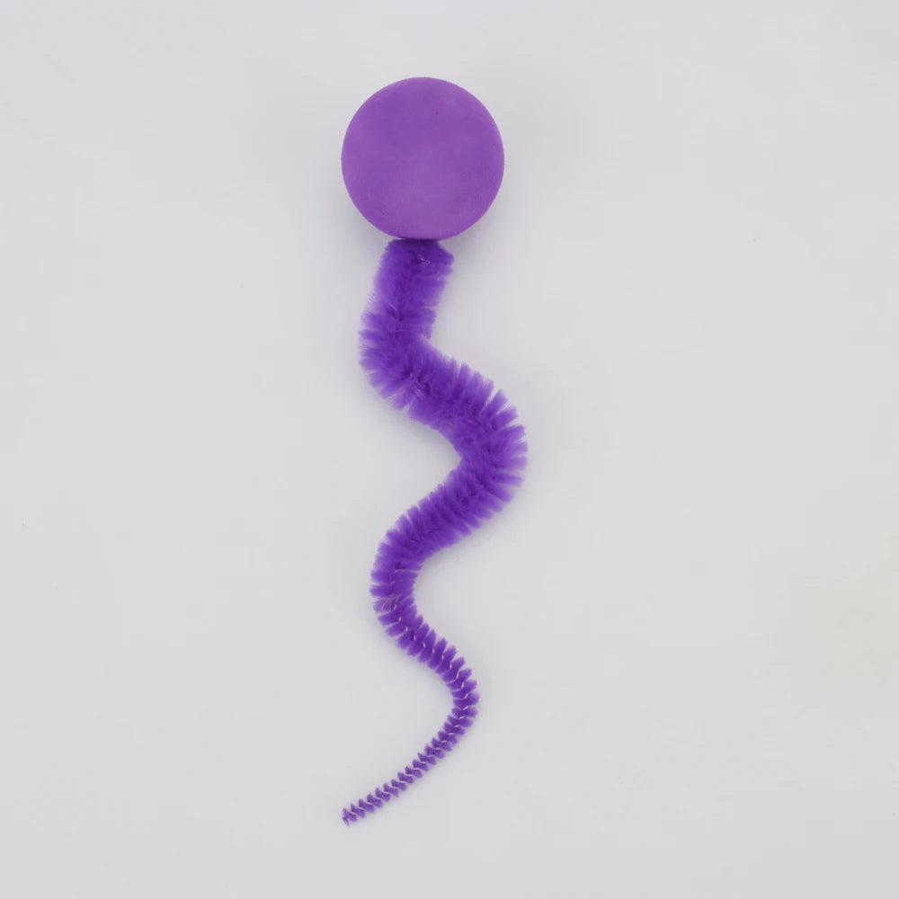 Plush Long Tail Ball Cat Toy Training Cat Interactive Ball Wood Ring Pet Toy