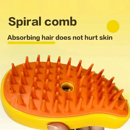 Cepillo de vapor giratorio para gatos y perros, peine eléctrico pulverizador para eliminar el pelo, cepillo de gato de silicona suave para masaje, peine de aseo, accesorios para mascotas