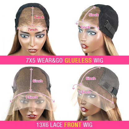 Deep Wave Honey Blonde Glueless Wig Human Hair Ready To Wear And Go Pre Plucked 13x6 Hd Water Curly Lace Frontal Wig For Women