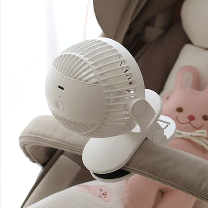 Ventiladores coreanos para cochecitos de bebé, ventilador portátil de clip para exteriores, lindo oso, conejo, ventilador eléctrico de mano recargable para el hogar, 3 velocidades
