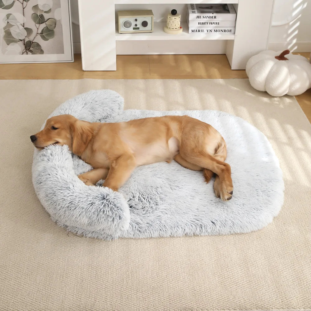 Sofá ortopédico impermeable y lavable para perros, cama para mascotas de espuma de huevo con parte inferior extraíble y antideslizante