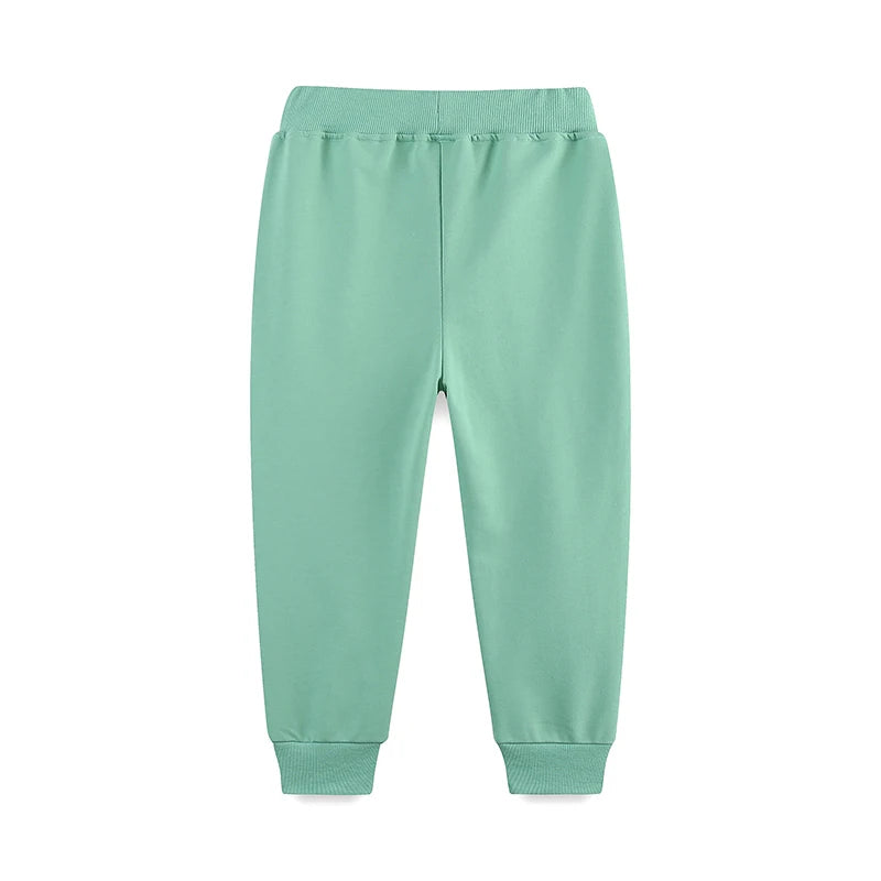 Little maven Pantalones deportivos CAR para bebés, ropa para niños con bordado de dibujos animados de excavadora, pantalones de algodón para niños, joggers