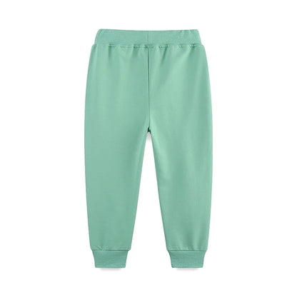 Little maven Pantalones deportivos CAR para bebés, ropa para niños con bordado de dibujos animados de excavadora, pantalones de algodón para niños, joggers