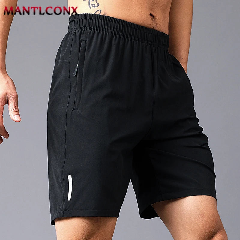 New Summer Casual Shorts Men Boardshorts Breathable Beach Shorts Elastic Jogging Running Sports Men's Short Pants Zipper Pockets