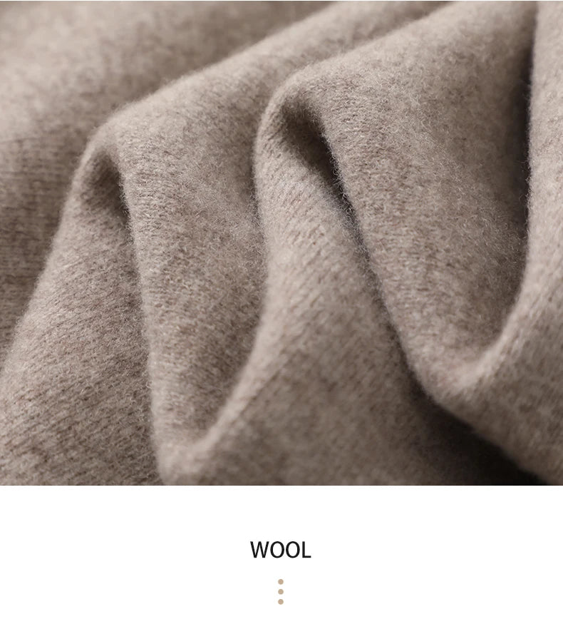 Suéter 100% Lana Merino para Hombre, Cuello Polo, Cierre de Cremallera, Cártigan de Negocios, Chaqueta de Cachemira, Tejido para Otoño Invierno