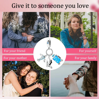 New 925 Sterling Silver Charms Bead Penguin Owl Bow Heart Charm Fit Original Pendant Bracelet Jewelry Making For Women Gift