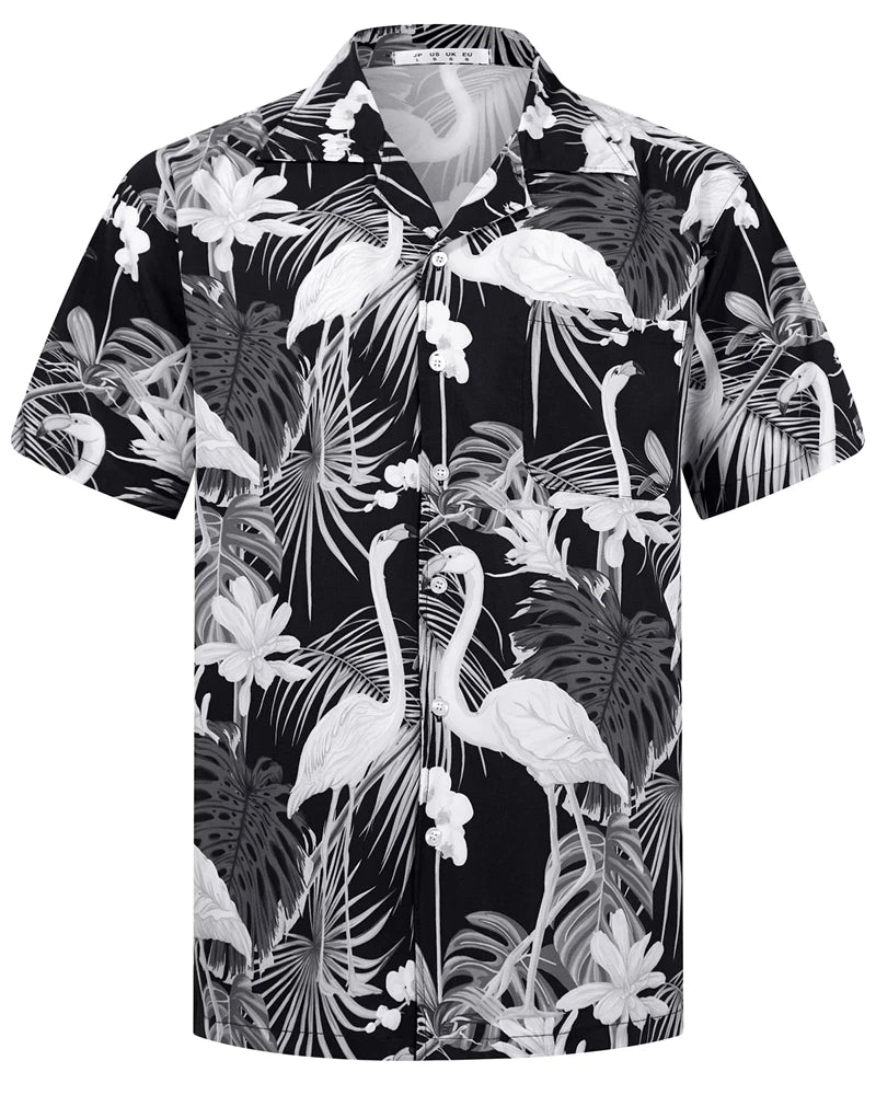 Camisas Hawaianas de Verano para Hombre, Manga Corta, Botones, Estampado de Árboles de Coco, Camisa Casual de Playa Aloha Tallas Grandes 6XL, Ropa para Hombre