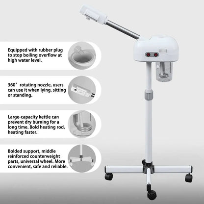 Vaporizador Facial para Salón de Belleza Spa Equipo de Belleza Sauna Cuidado de la Piel Máquina de Ozono