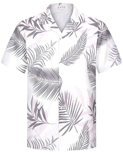 Camisas Hawaianas de Verano para Hombre, Manga Corta, Botones, Estampado de Árboles de Coco, Camisa Casual de Playa Aloha Tallas Grandes 6XL, Ropa para Hombre