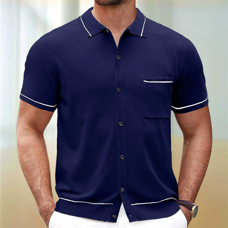 Camisas tipo polo Jacquard estilo europeo para hombre, tejido de punto, informal de negocios, frescura veraniega, viscosa de calidad, elásticas, sedosas