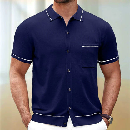 Camisas tipo polo Jacquard estilo europeo para hombre, tejido de punto, informal de negocios, frescura veraniega, viscosa de calidad, elásticas, sedosas