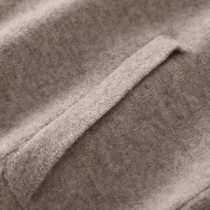 Suéter 100% Lana Merino para Hombre, Cuello Polo, Cierre de Cremallera, Cártigan de Negocios, Chaqueta de Cachemira, Tejido para Otoño Invierno