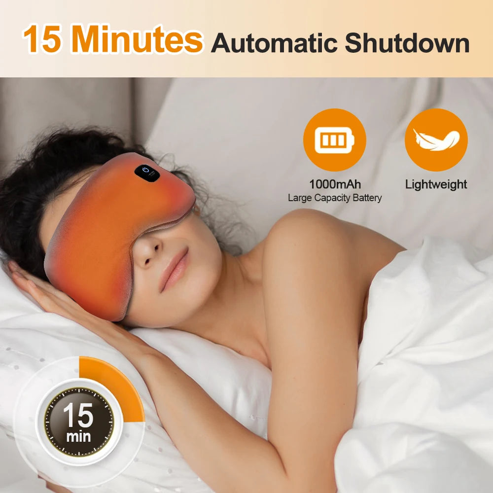 Masajeador ocular eléctrico Compresa caliente Alivio del estrés Calefacción Vibración Masaje Conectar música Relajación Cuidado ocular plegable Gafas inteligentes