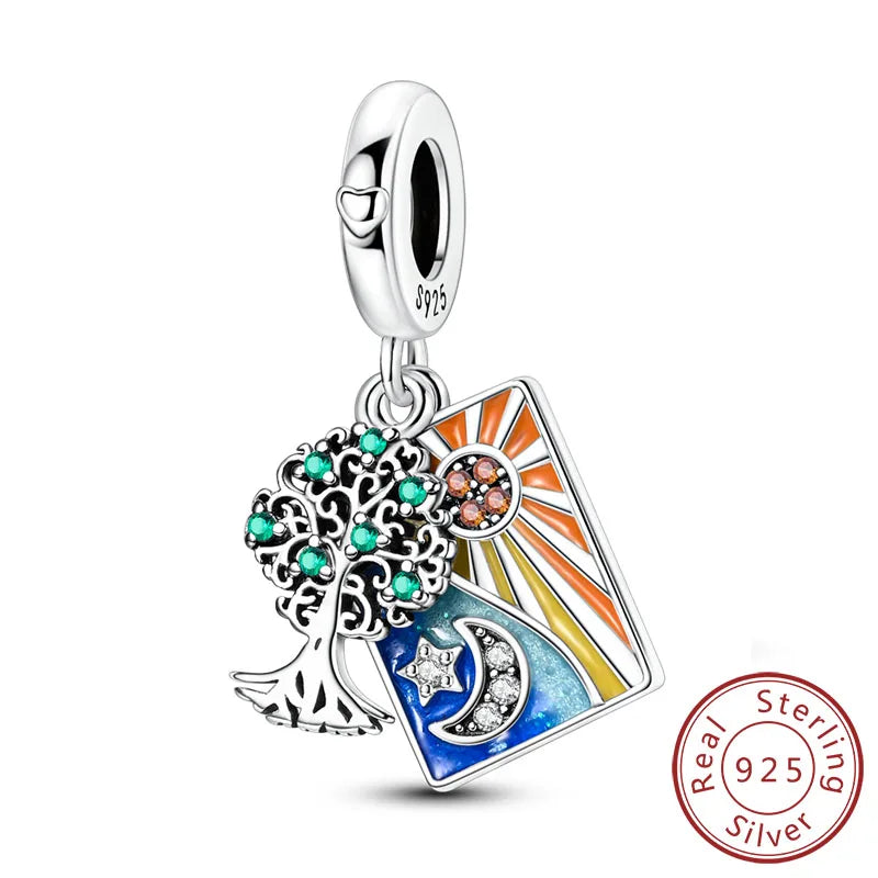 New 925 Sterling Silver Charms Bead Penguin Owl Bow Heart Charm Fit Original Pendant Bracelet Jewelry Making For Women Gift