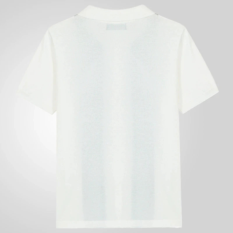 Camisas tipo polo Jacquard estilo europeo para hombre, tejido de punto, informal de negocios, frescura veraniega, viscosa de calidad, elásticas, sedosas
