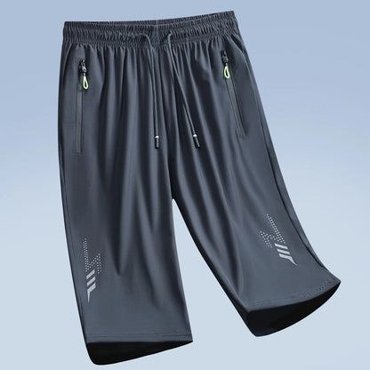New Summer Casual Shorts Men Boardshorts Breathable Beach Shorts Elastic Jogging Running Sports Men's Short Pants Zipper Pockets