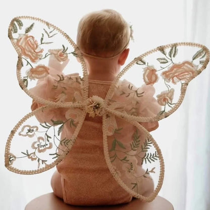 Accesorios de fotografía de alas de mariposa de encaje para niños, para juego creativo