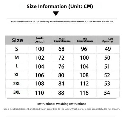 American Retro Long Row Button Design Jeans Men's High Street Loose Wide Leg Floor-Length Trousers Trendy Straight Leg Jeans