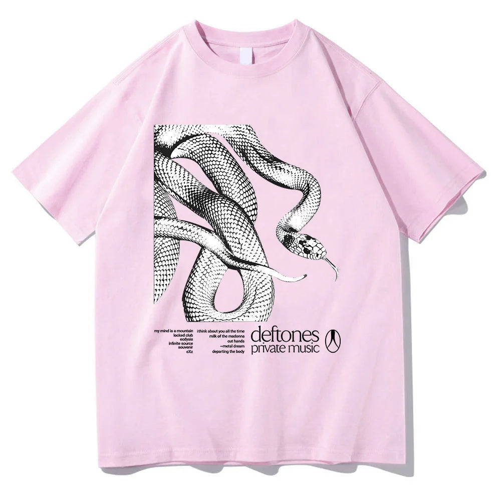 Deftones Private Music Tracklist Camiseta 2025 Algodón Camiseta Hombre Mujer Hip Hop Rock Top Moda Manga Corta Verano Camiseta Oversize