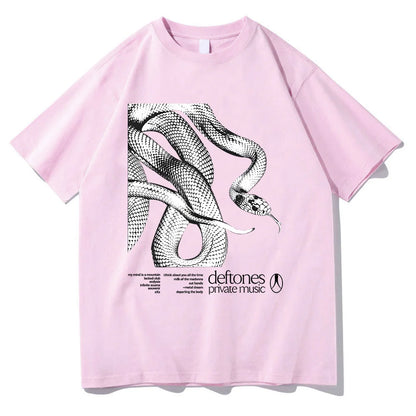 Deftones Private Music Tracklist Camiseta 2025 Algodón Camiseta Hombre Mujer Hip Hop Rock Top Moda Manga Corta Verano Camiseta Oversize