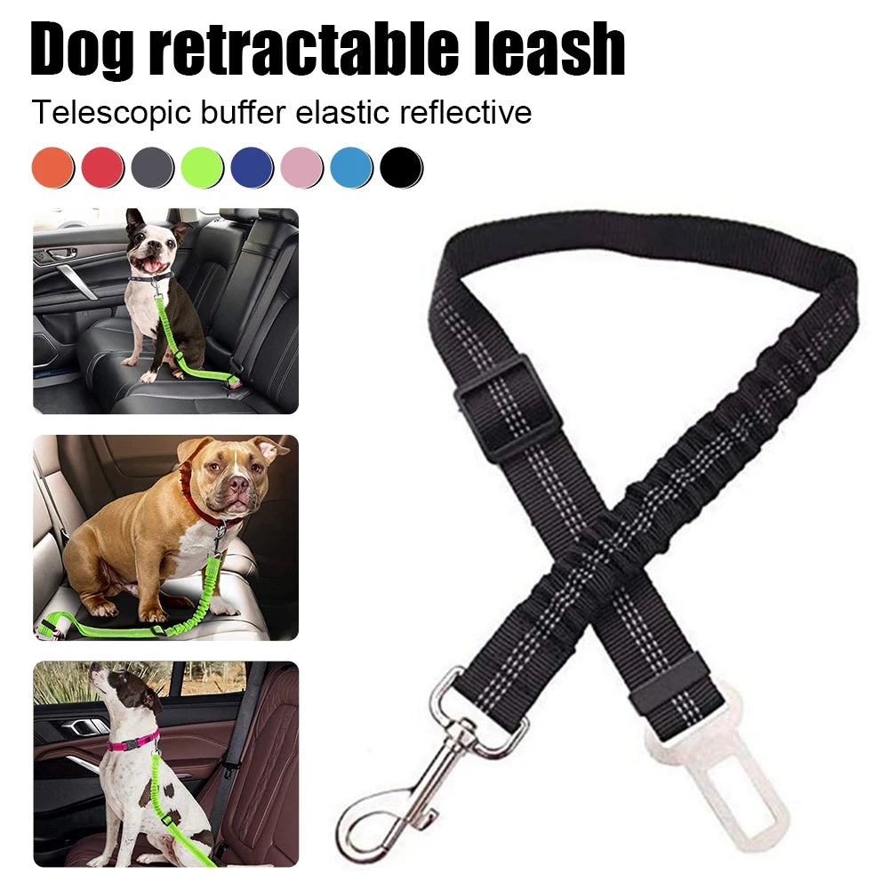 Pet Car Seat Belt Nylon Lead Leash Vehicle  Backseat Safety Belt Adjustable Dogs Harness Collar Outdoor Walking Pet Accessories