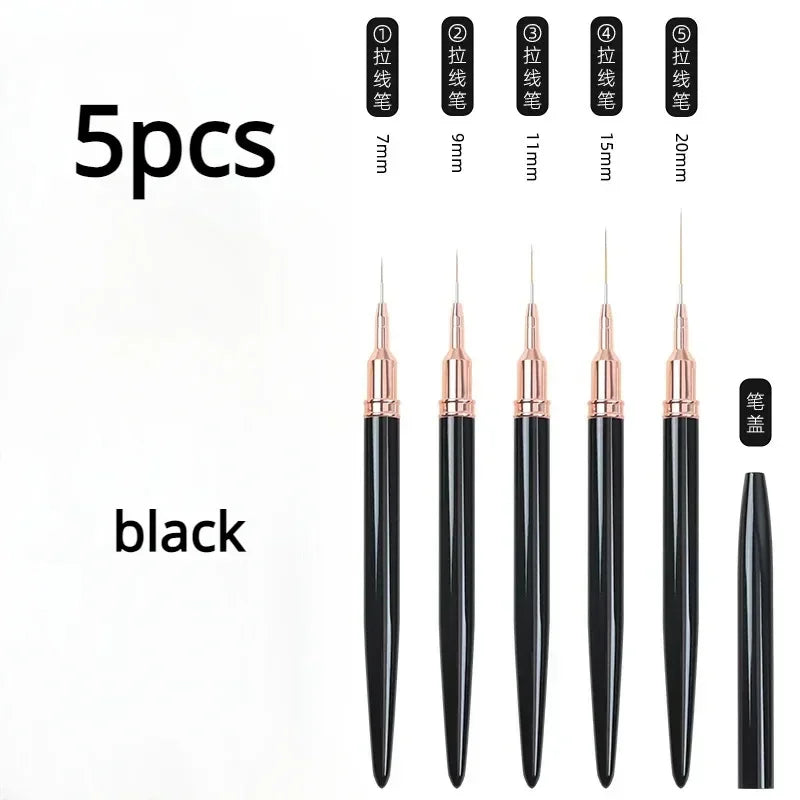 Nails Art Liner Brushes Elongated Lines Striping Drawing Painting  6/9/12/15/18mm Design Pen Professional Manicure Tool New