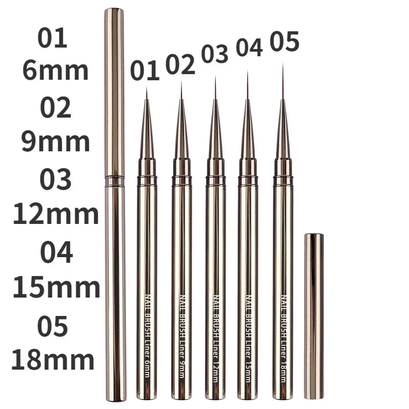 Nails Art Liner Brushes Elongated Lines Striping Drawing Painting  6/9/12/15/18mm Design Pen Professional Manicure Tool New