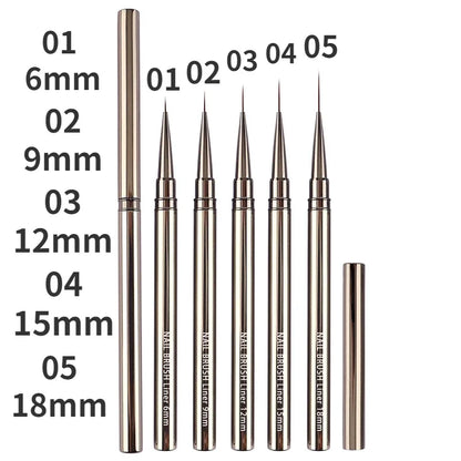 Nails Art Liner Brushes Elongated Lines Striping Drawing Painting  6/9/12/15/18mm Design Pen Professional Manicure Tool New