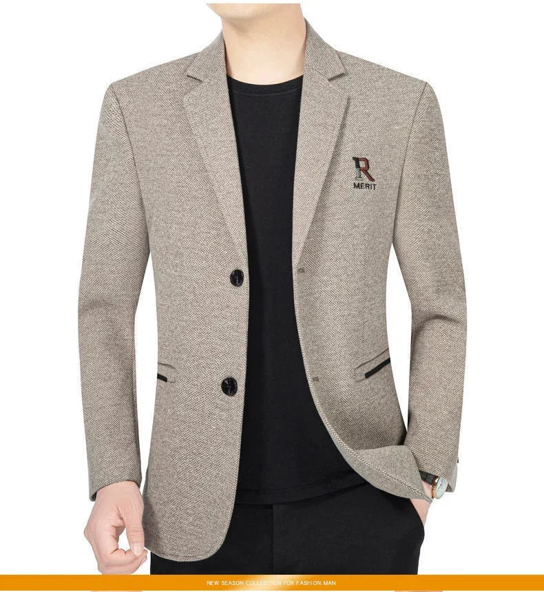TFETTERS Brand 2025 Spring Business Blazer for Men Solid Autumn Casual Men's Jacket Blazer Fashion Single Breasted Suits Mens