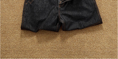 Jeans cónicos casuales rectos lavados de mezclilla de alta gama con corte 3D, peso pesado, estilo retro americano, cómodos, a la moda para hombres, Otoño 2025